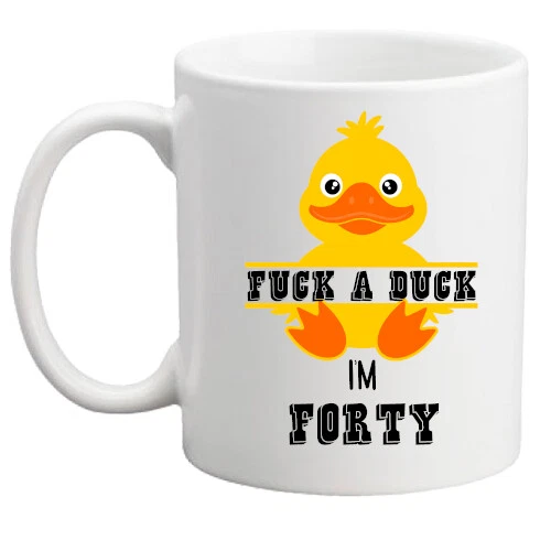 CLASSICCREATIONS UK 40th birthday gift*fuck* a duck funny rude birthday mug/gift/him/her/women/men