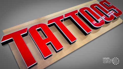 TATTOO Storefront Sign Outdoor LED Illuminated custom sizes and font style - Picture 2 of 4