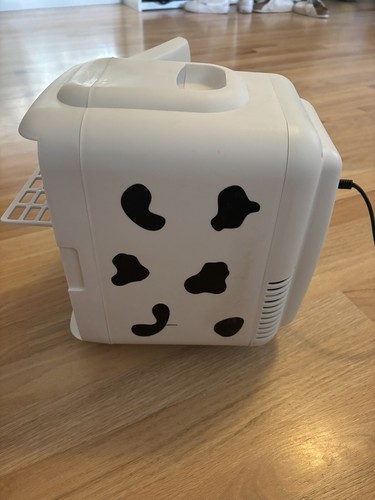 Hardly Used Cow Print 6 Can Mini Fridge