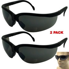 2 Pack LOT Bifocal Vision Safety Reader Reading Glasses Sunglasses Reflective 2