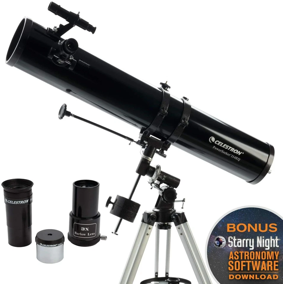 Celestron International 21045 PowerSeeker 114EQ Reflector Telescope - Image 2 of 4