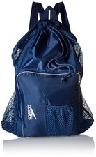 Speedo Insignia Blue Mesh Equipment Bag with Backpack Straps for Swim Gear