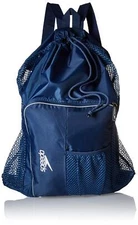 Speedo Insignia Blue Mesh Equipment Bag with Backpack Straps for Swim Gear