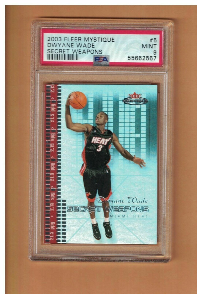 DWYANE WADE 2003-04 MYSTIQUE SECRET WEAPONS ROOKIE INSERT CARD PSA