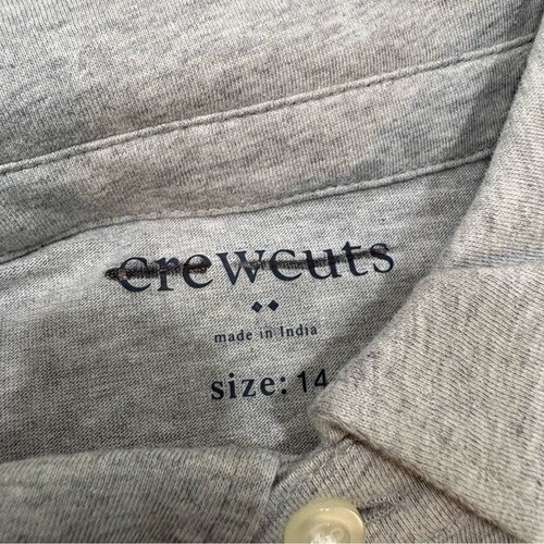 NWT J. Crew Crewcuts Set of 2 Kids’ Long Sleeve Polo Shirts Gray & Light Blue 14 - Picture 4 of 12