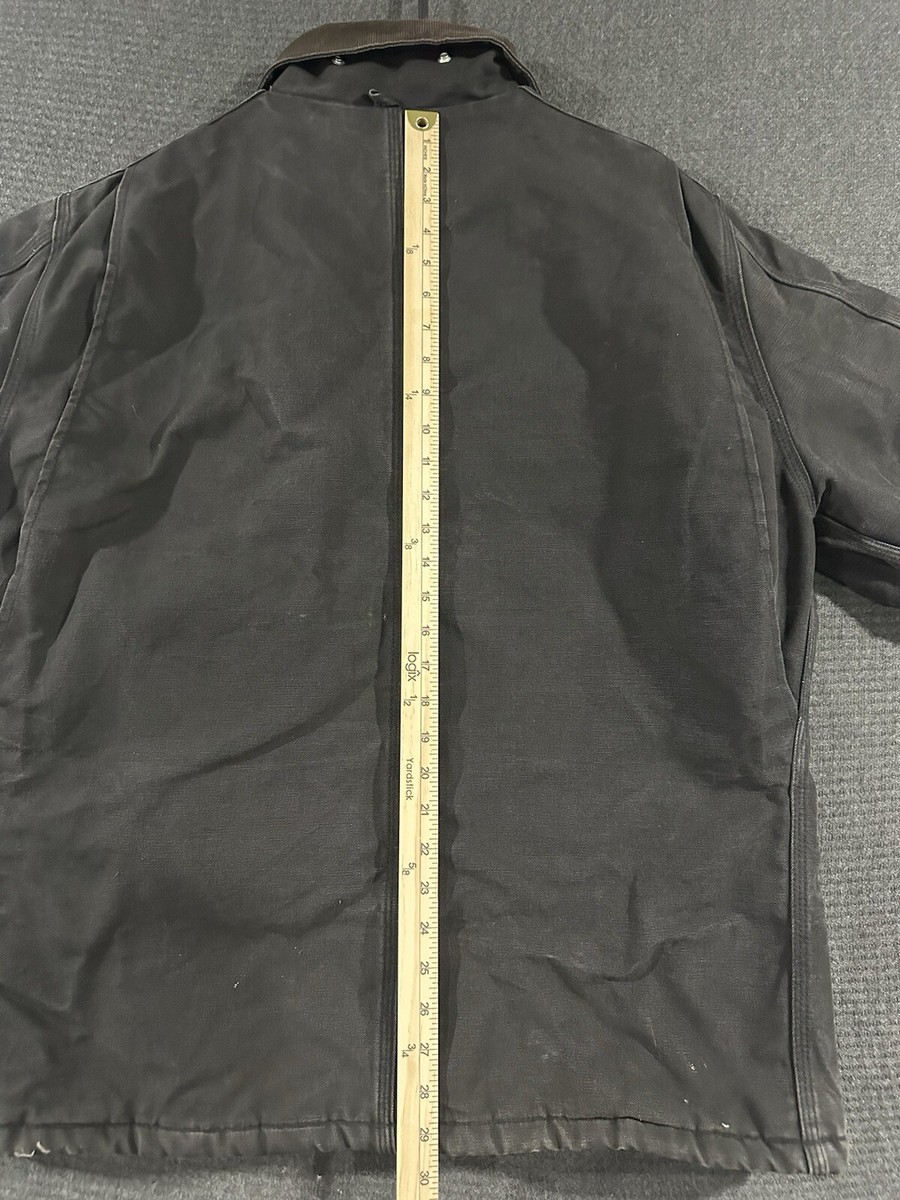 codegraphy::ダウンジャケット:S[RESALE] Carhartt Canvas Barn Jacket Size 48 Black Distressed Stained