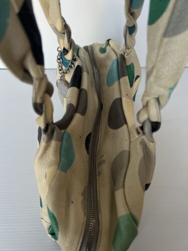 CELINE Leather 2008 Handbag BANK SWALLOW Cruise Japan Blue Green Grey Polka Dot - Picture 19 of 20
