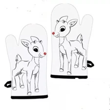 Pair of Rudolph the Red Nosed Reindeer Oven Mitts