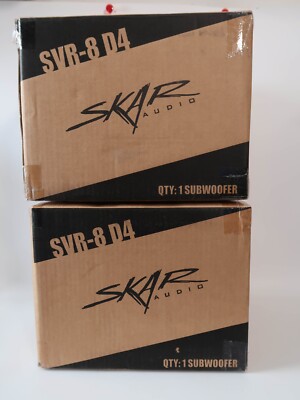 Lot of Two SKAR AUDIO SVR-8 D4  8'' 800 Watt Max Power Dual 4 Ohm Car Subwoofer