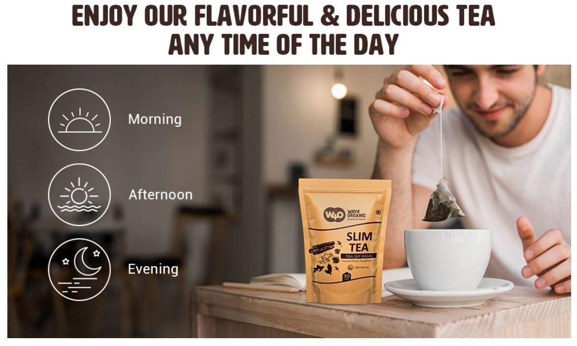 Herbal Slim Tea &ndash; 18 Detox Herbs  Cleanse, Weight Loss Support, Vegan, Caffeine
