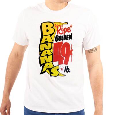 Golden Ripe Bananas Supermarket Food Poster Womens or Mens Crewneck T Shirt Tee
