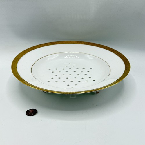 Gold Trim Limoges Berry Bowl Sieve Colander Ahrenfeldt Wright Tyndale Van Roden - 第 1/6 張圖片