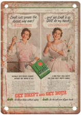 Vintage 1953 DREFT Dish Soap Ad Reproduction Metal Sign ZF574