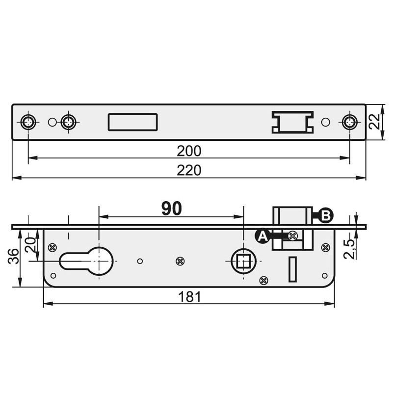ISEO ART. 961110902 SERRATURA DOPPIA MAPPA PER FASCIA ENTRATA 90 MM - Pedone S.r.l. Dept Store