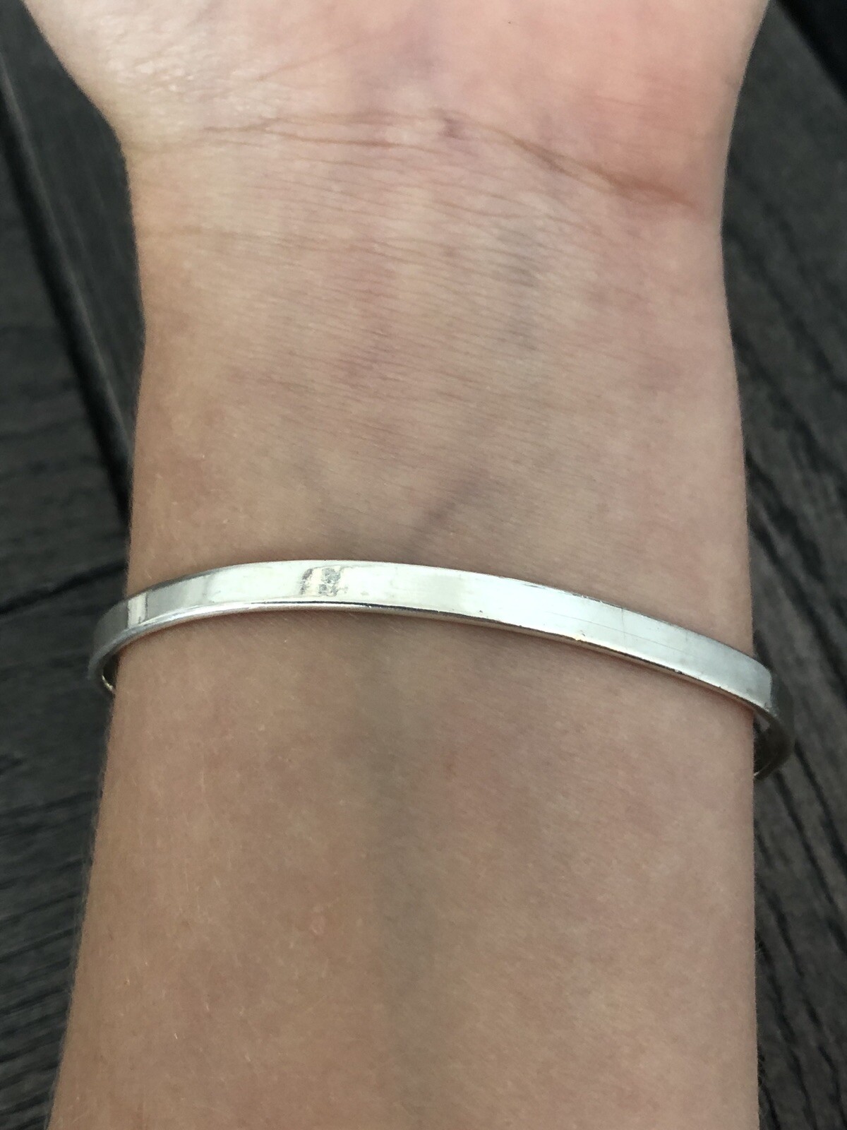 Solid Sterling Silver Diamond Shaped Hook Bangle … - image 6