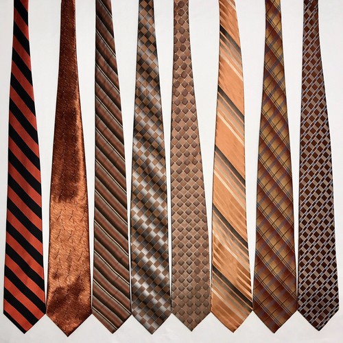 8 orangefarbene Herrenkrawatten Kenneth Cole Croft & Barrow Perry Ellis Beene Seidenkrawatte Set
