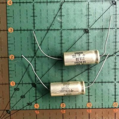 100uF 60v Sprague Axial Lytic Capacitor 30D107M060EF2A 105'c Audio 50v 10pcs  