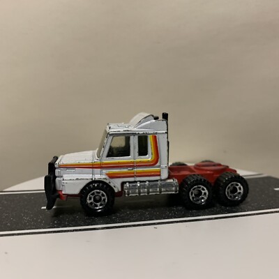 1985 Matchbox MB-8 Scania T142 Semi Truck Cab White w/80s Graphics