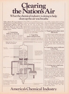 America's Chemical Industry ~ Clearing The Nation's Air ~VINTAGE PRINT ...