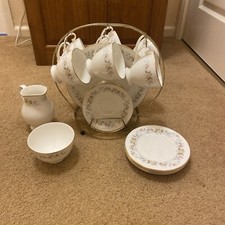 Mayfair Fine Bone China Tea Set -Alpine Flowers-Made in Staffordshire England 