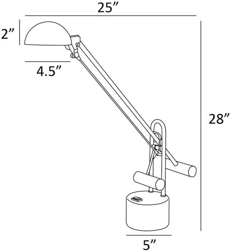 Lite Source LS-306BLK Halotech 29-Inch 8W LED Desk Lamp,Metal, Black - Picture 4 of 5