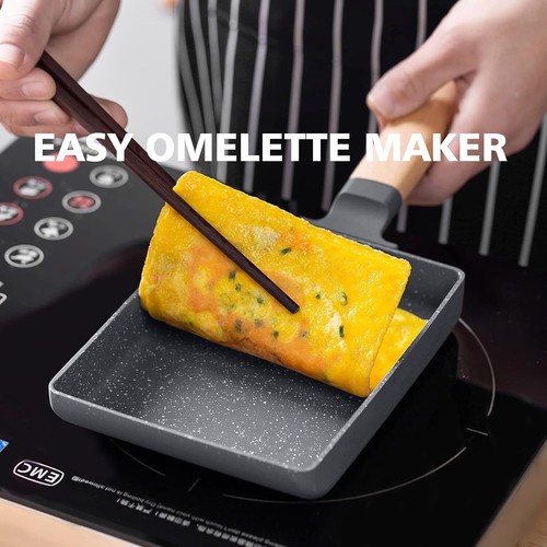 Tamagoyaki Pan Square Japanese Omelette Pan,Non-Stick Egg Roll Pan,Rectangle Fry - Picture 4 of 26