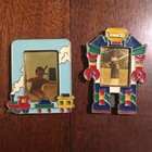 Vintage Set Of 2 Metal Enamel Picture Frames Robot Train 2x3” Picture Colorful — photo 10