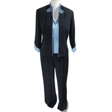 Dressbarn Collection 3 Pieve Set Jacket/Tank/PANTS  Size 12