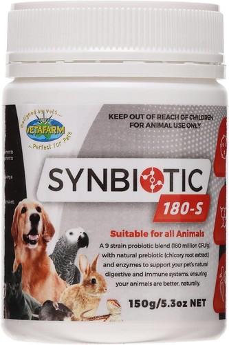 Vetafarm 150g Synbiotic 180-S for Pets, Dogs, Cats, Animals - 9 Strain Probiotic - Picture 4 of 15