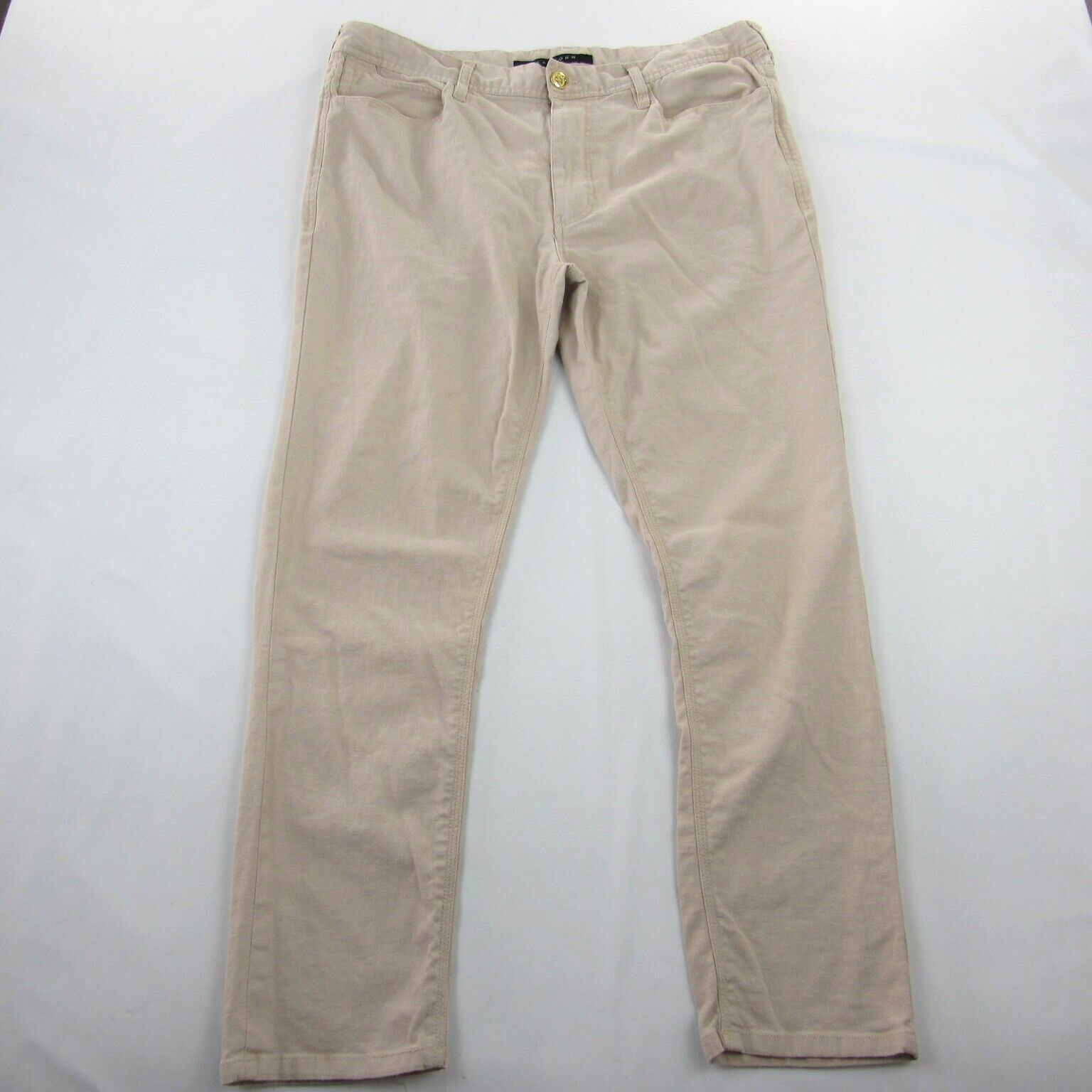 Sean John Pants Mens Size 38 Beige Linen Blend Straight Leg