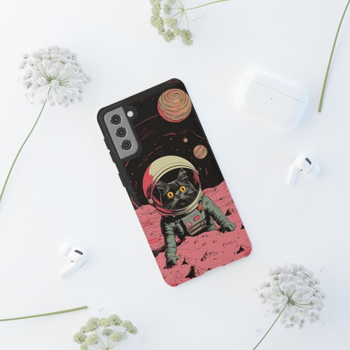 Astronaut Cat Space Kitty Retro - Phone Ink Cover Case for iPhone Galaxy Pixel - 第 266/278 張圖片
