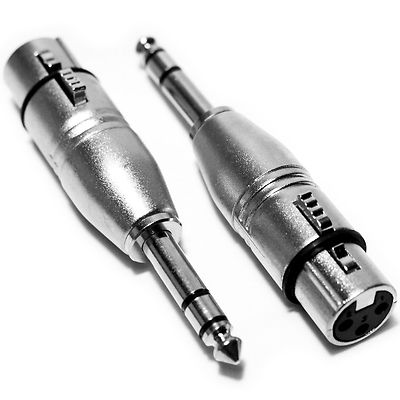 6,35 mm 1/4'' Stereo Stecker auf 3 Pin XLR Buchse Adapter symmetrisch Mixer Verstärker Konverter