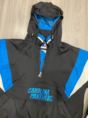 Vintage Starter Hoodie Jacket Mens XL NFL Carolina Panthers Half
