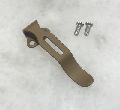 Matte Brown Steel Deep Pocket Clip For Ontario Rat 1 Knife Folder