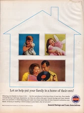 Savings & Loan Associations Family House People Children Vintage Print Ad 1961