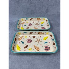 Temp-tations Summer Shells 0.75 Qt Baking Dishes Set of 2 Coastal