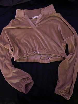 Light Brown Polyester Cropped Eye Candy Women's Sweater Adjustable