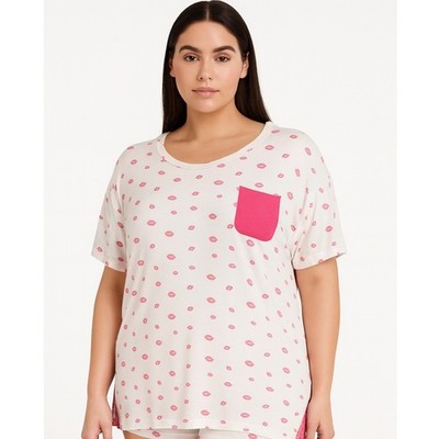 Honeydew Intimates Something Sweet Lips Pajama Top Size M NWT