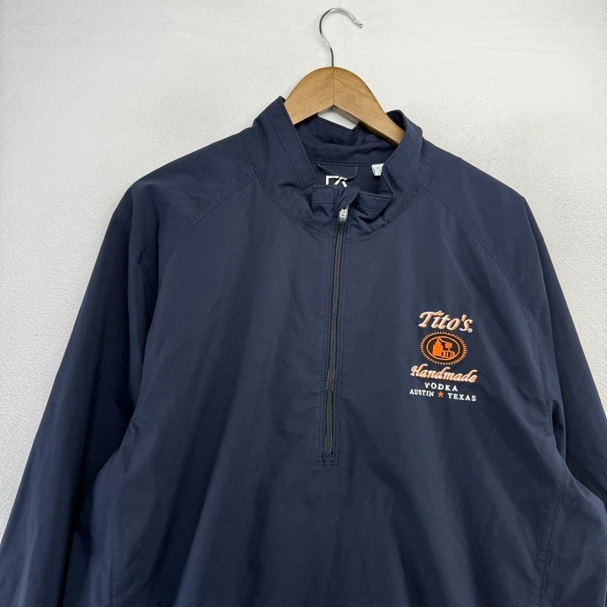 Chaqueta de vodka Titos para hombre XL azul 1/2 media cremallera pulóver tecnología climática cortavientos Foto 2 de 4