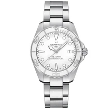 New Certina DS Action Diver 40.5mm White Dial Men's Watch C0484071101100