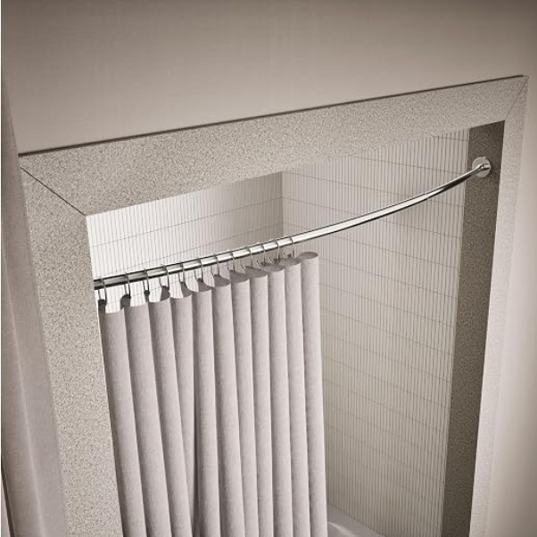 Kohler K-9351-SN Expanse Curved Shower Rod - Polished Nickel New Open Box