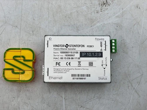 Zenitel Vingtor Stentofon 1008080210 FCDC1 Flowire Ethernet Converter (Used)