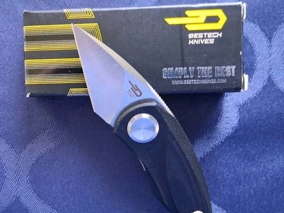 *NEW*  BESTECH KNIVES - Tulip Folding Knife w/14C28N Blade  Black G10 Handle