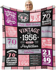 70th Birthday Gifts for Women Blanket 60"x 50", Best Gifts for 70 Year Old Woman