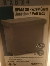 HUBBELL Wiegmann Outdoor Enclosure 8x8x4 NEMA 3R Screw Cover Junction/Pull Box