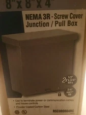 HUBBELL Wiegmann Outdoor Enclosure 8x8x4 NEMA 3R Screw Cover Junction/Pull Box