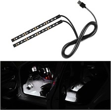 Car LED Strip Light, 24 LED Auto Interior Under Dash Atmosphere Lights with USB