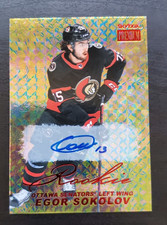 2021-22 Skybox NHL Metal Universe Egor Sokolov Star Rubies Rookie Auto #PP-43