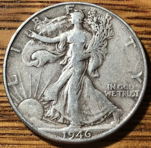 1946 D Walking Liberty Silver Half Dollar - Extra Fine Quality Coin - FREE SHIP
