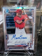 2021 Bowman Chrome 1st Refractor Auto /499 Marcus Smith #CPA-MS Rangers
